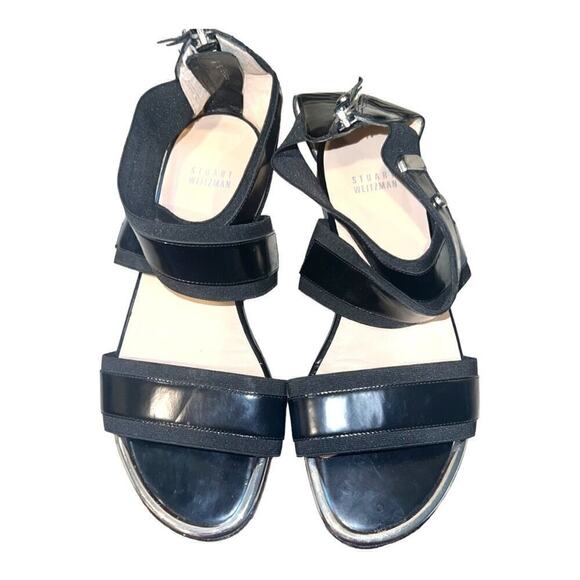 ▶️ Stuart Weitzman ◀️ Black Silver Expo Jet with Mirror. Size 8 - Picture 6 of 13